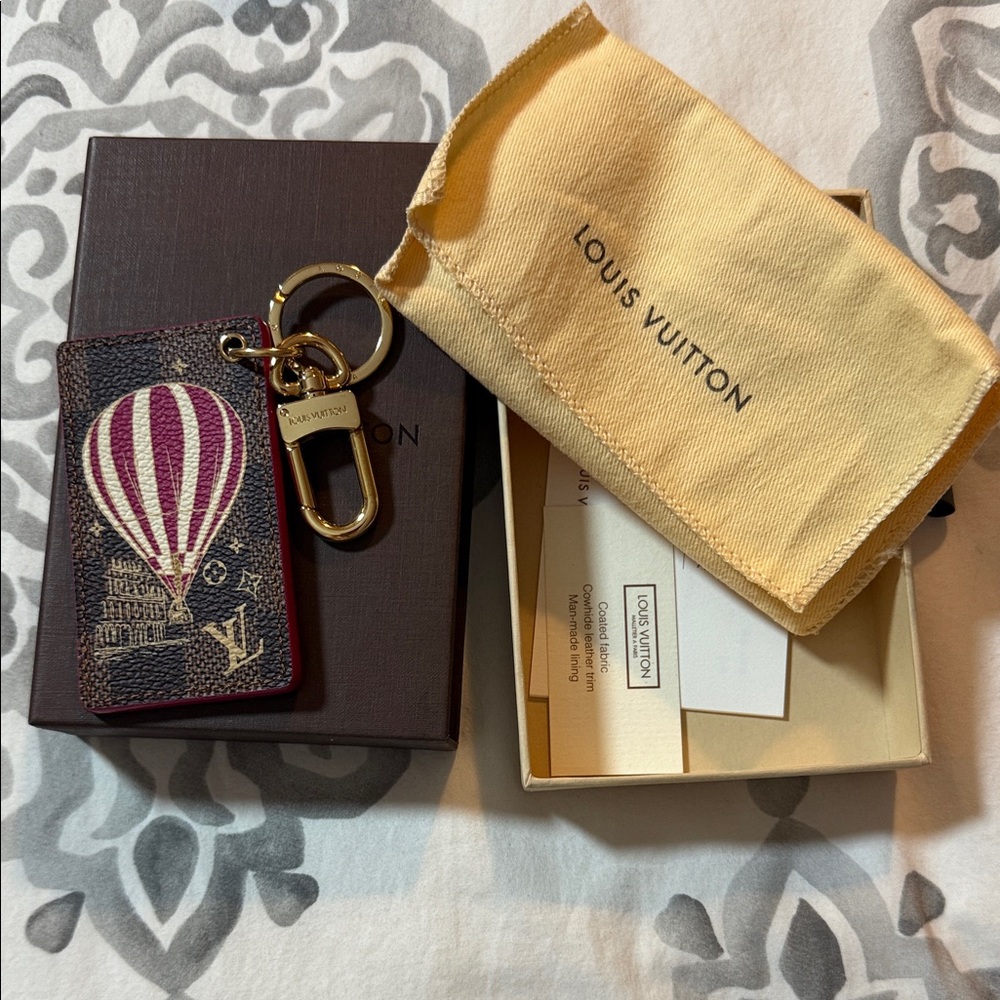 Louis Vuitton Burgundy and Gold Balloon Key Holder